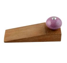2 Pieces Light Purple Crackle Ceramic Wooden Door Stopper